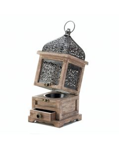 LARGE FLIP-TOP WOODEN LANTERN